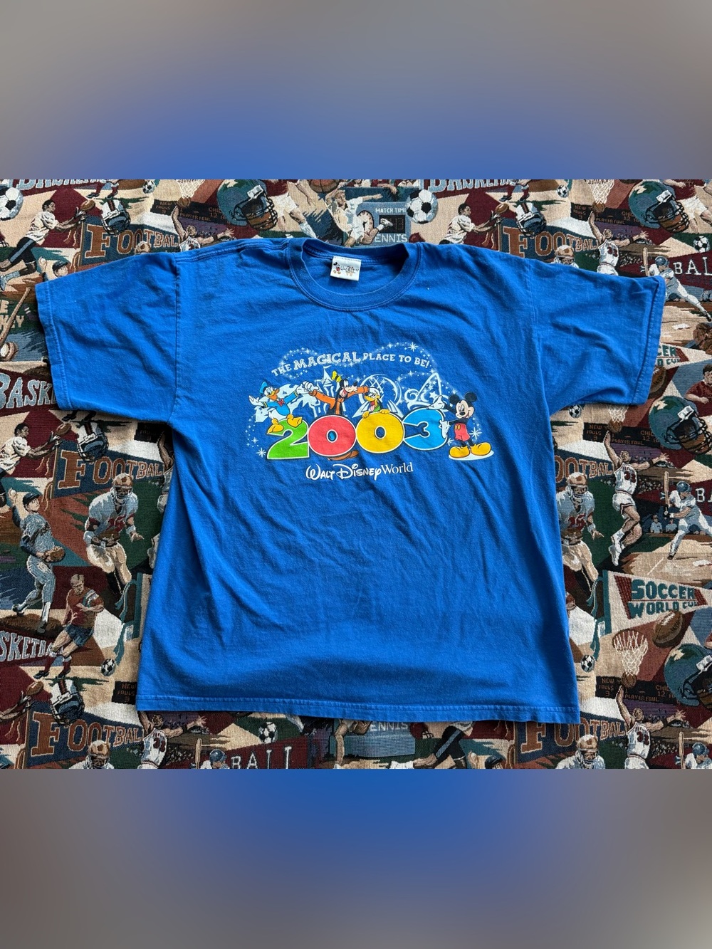 Vintage 2003 Men’s Disney World Blue Character Graphic T-shirt